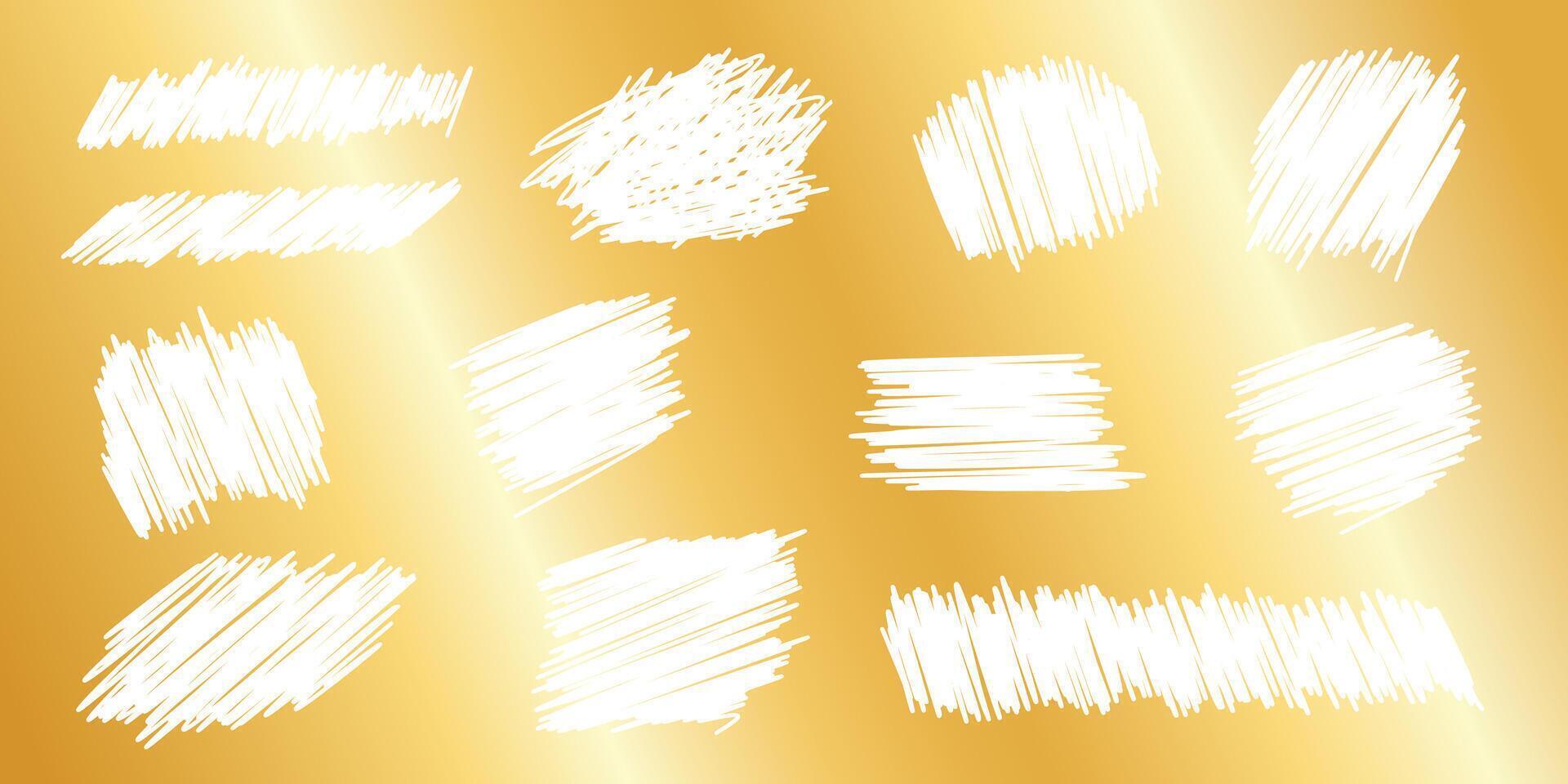 Card scratch lottery texture mockup on golden background - retro eroded cracked scraped ink splatter. vector