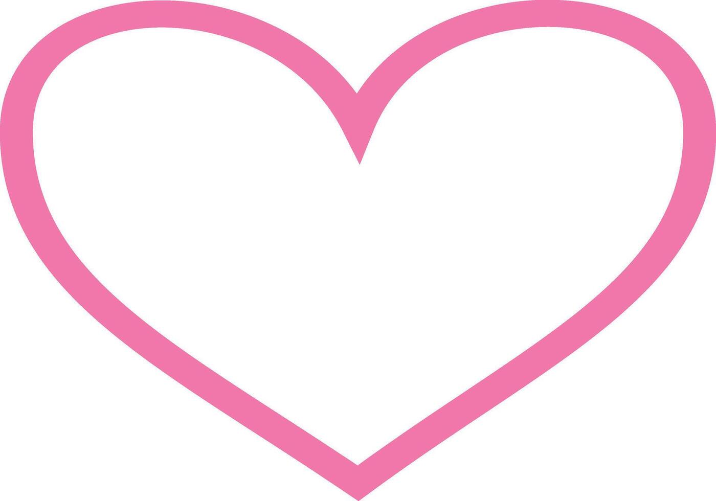 Pink linear heart sign vector