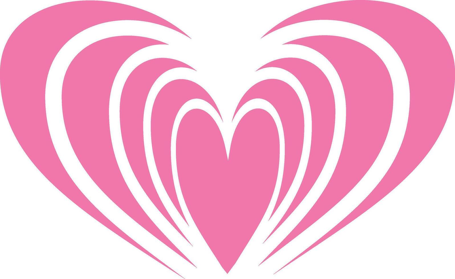 pink retro love heart vector
