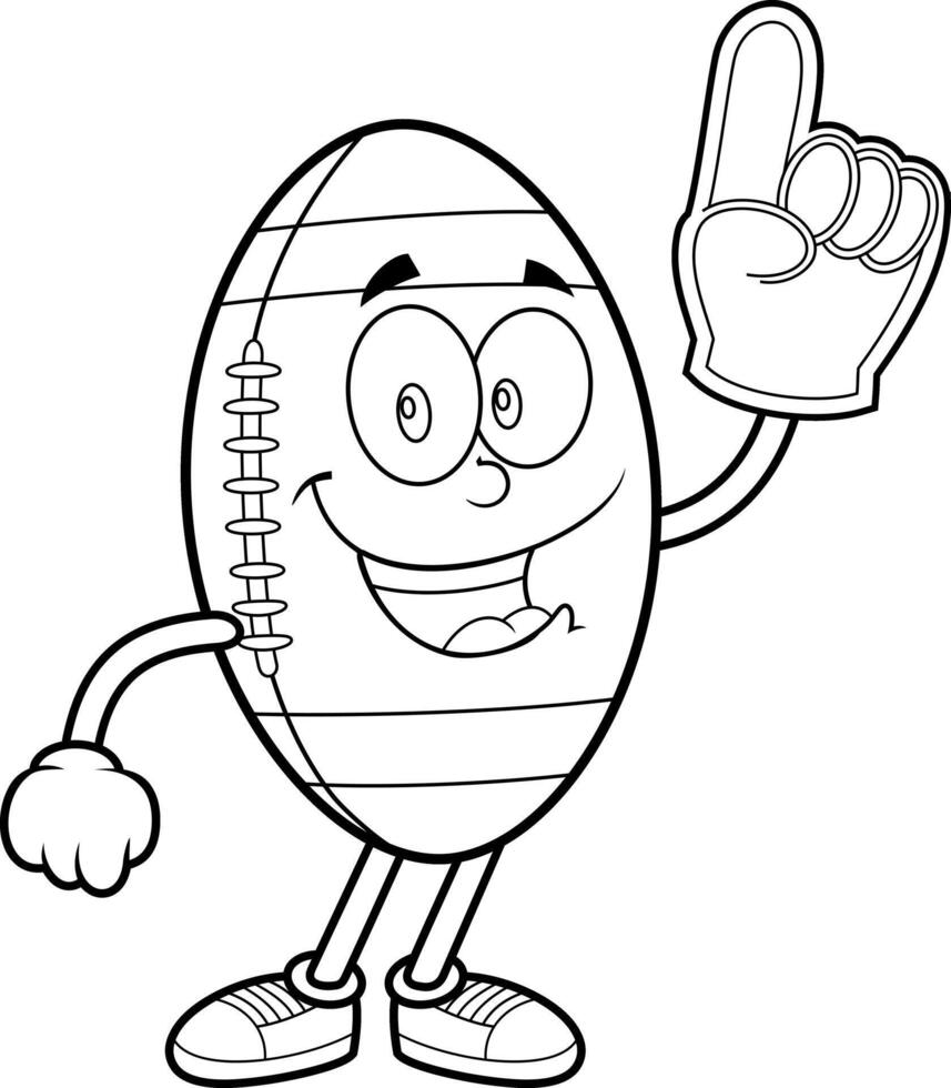 Smiling Sports Ball Character Holding Number One Finger vector