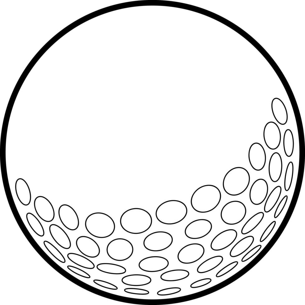 Outlined Golf Ball With Stylized Dimple Pattern vector