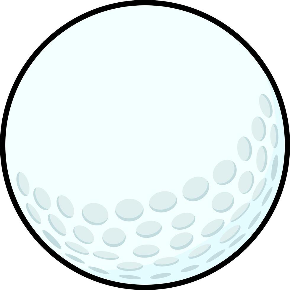 Cartoon Style Golf Ball With Smooth Surface And Dimple Pattern vector