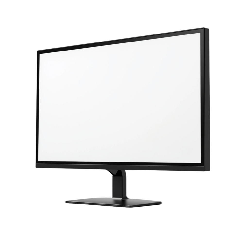 A monitor with a white screen on it png
