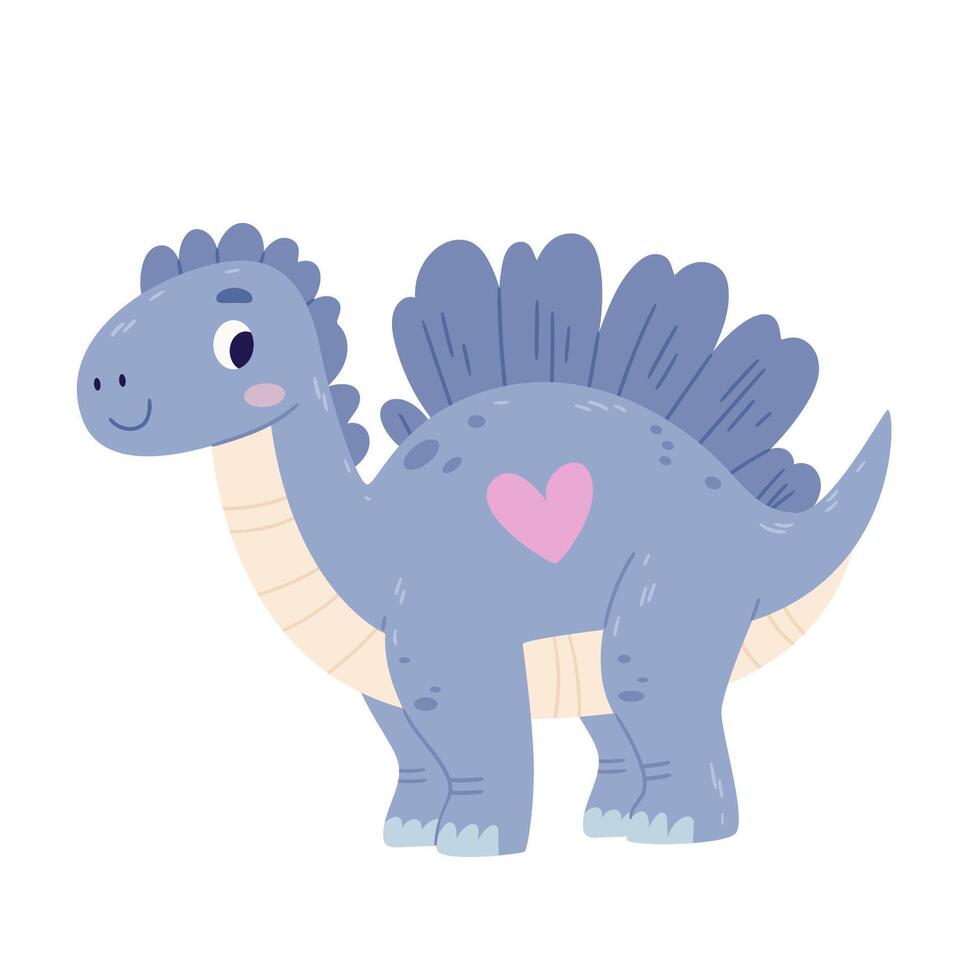 Cute dinosaur, dragon in pastel colors, character for printing, poster, vector