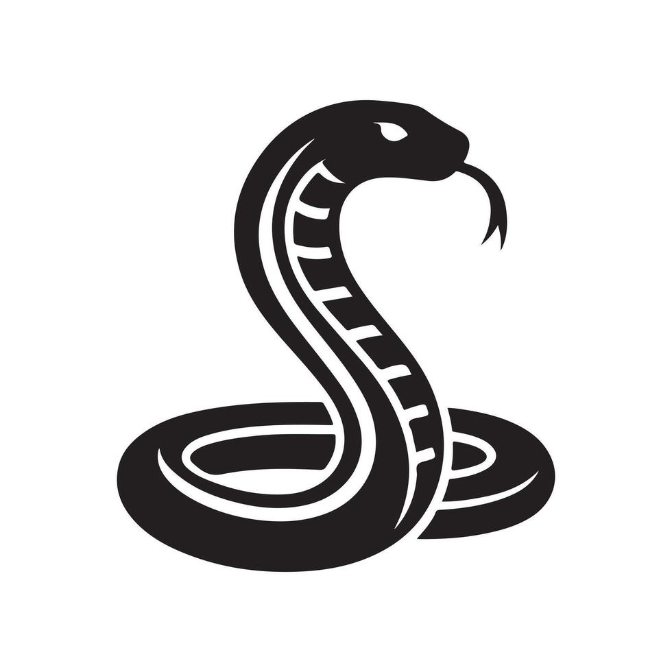 Black Mamba Snake Sketch Illustration vector