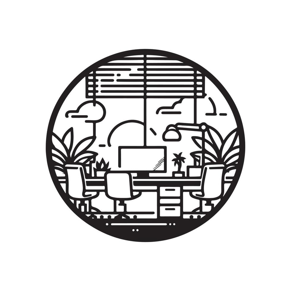 Professional Office Silhouette vector