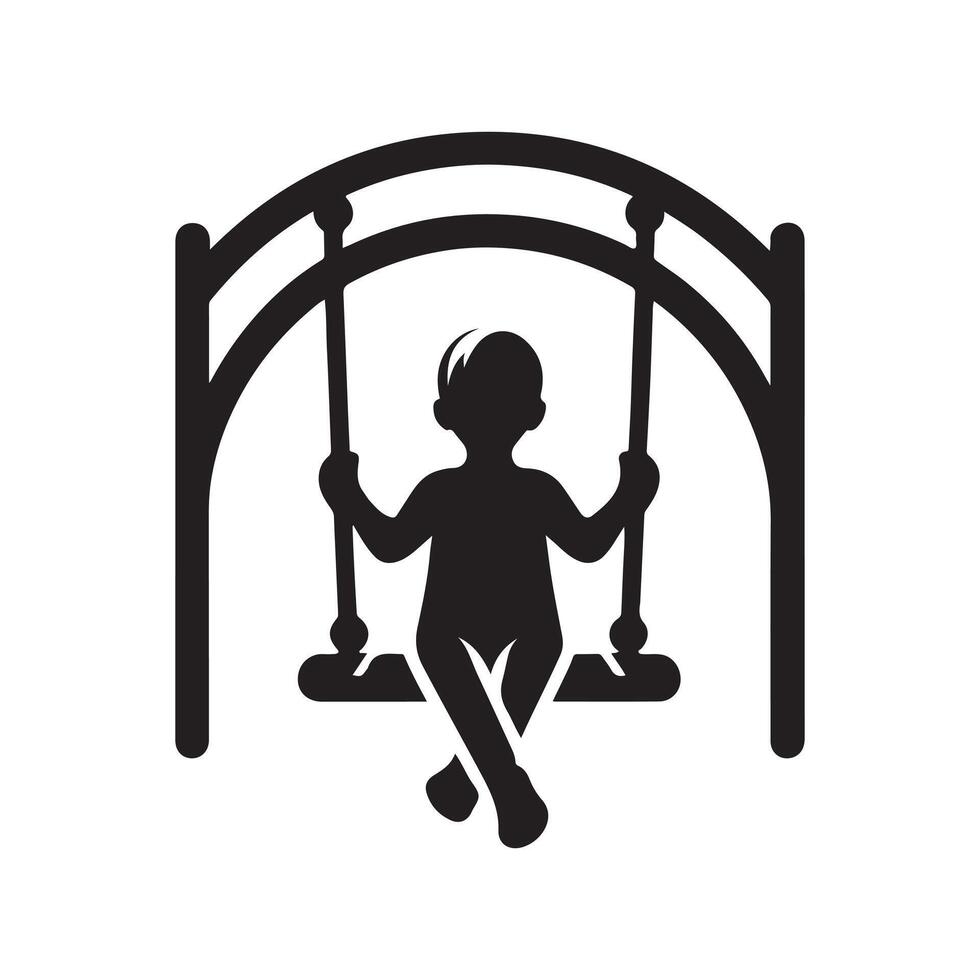 Romantic Swing Silhouette Art vector