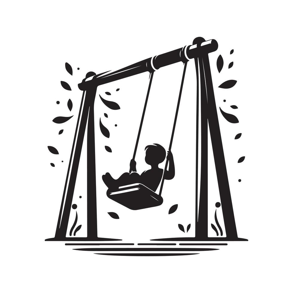 Swing Motion Silhouette vector