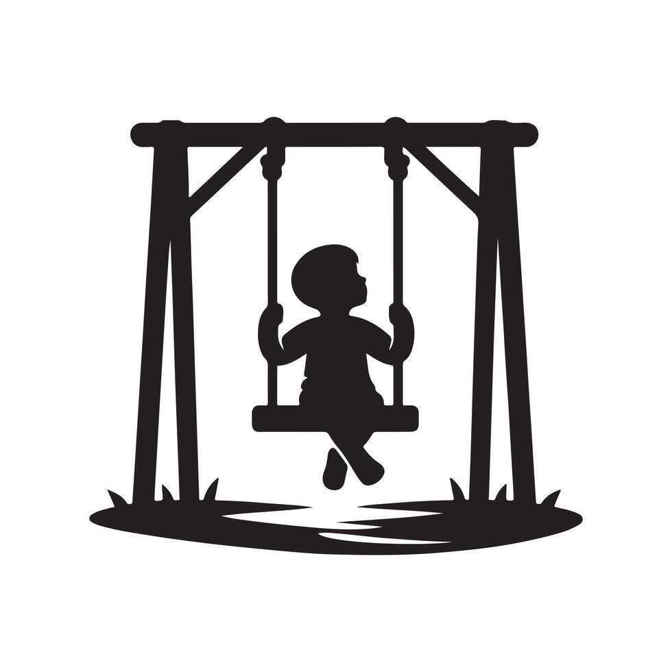 Backyard Swing Silhouette vector