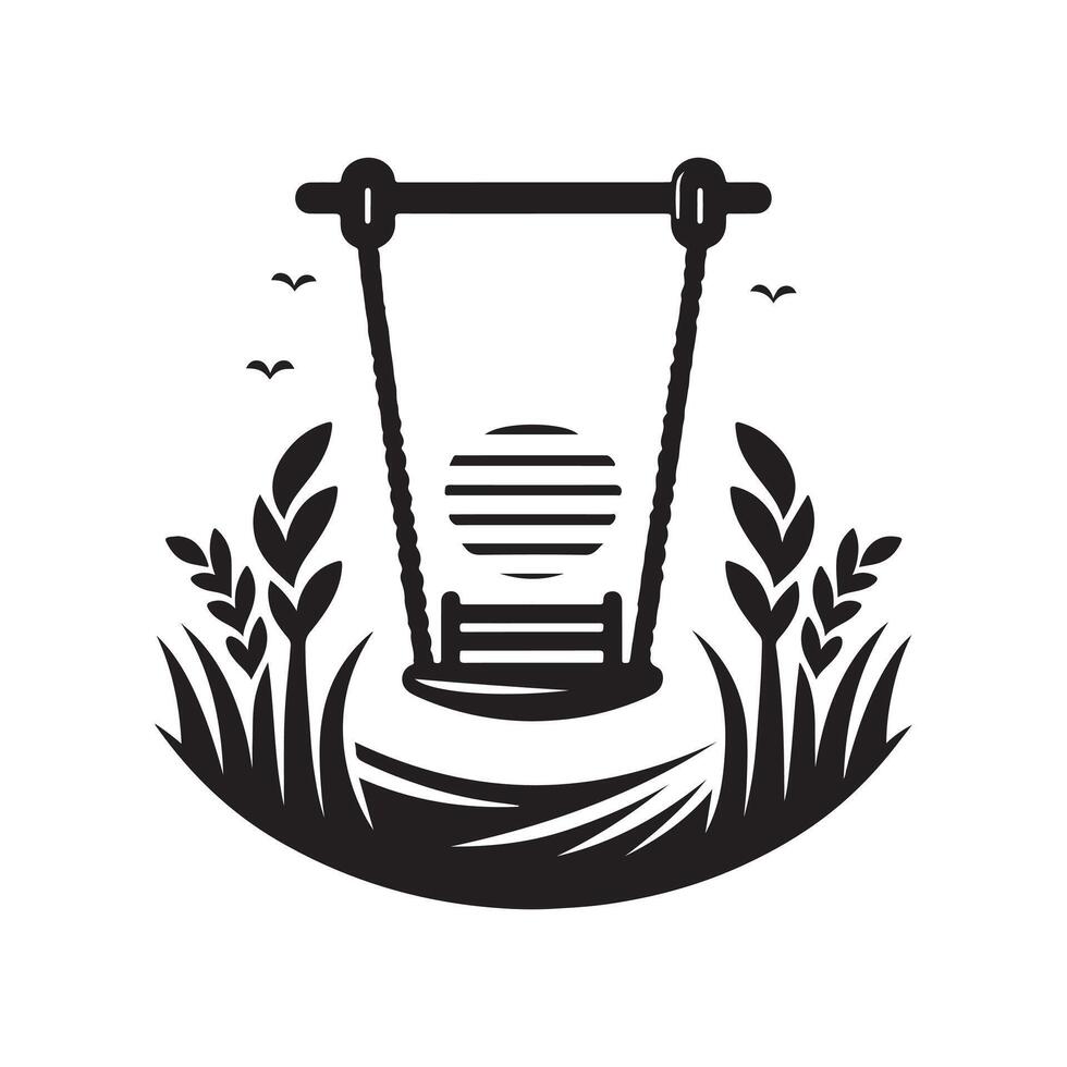 Swing Silhouette Art vector