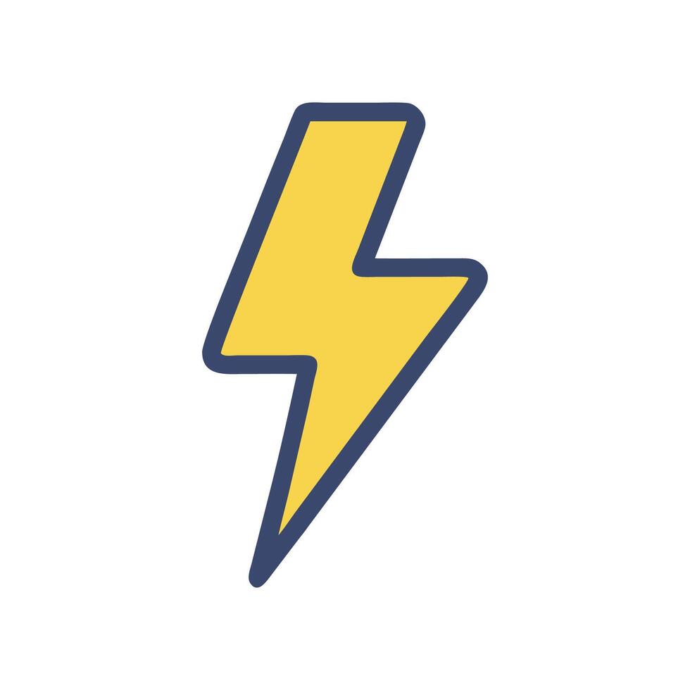 Stylized Yellow Lightning Bolt Illustration on Black Background vector