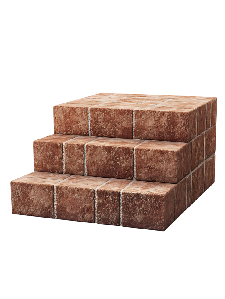 A solid brick step in a modern architectural style that leads to progress and advancement, demonstrating simplicity and elegance. isolated on transparent background png