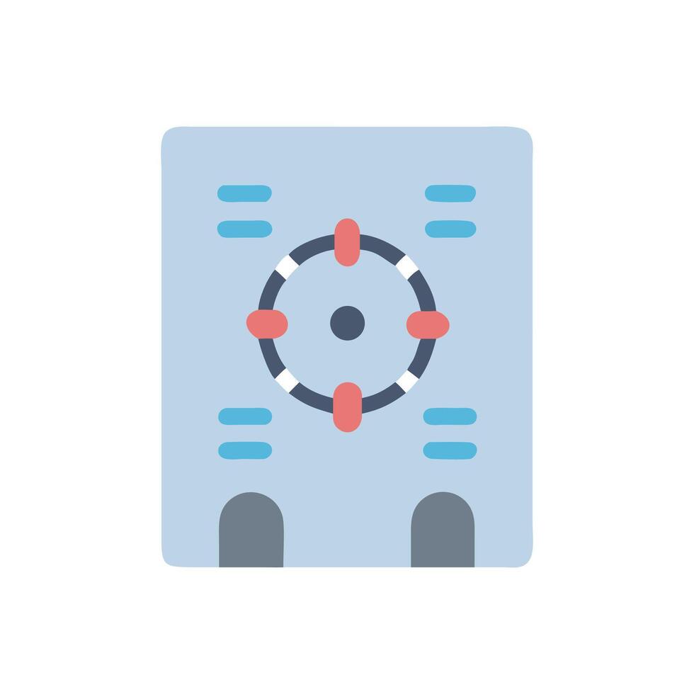Stylized secure vault or safe illustration with target vector