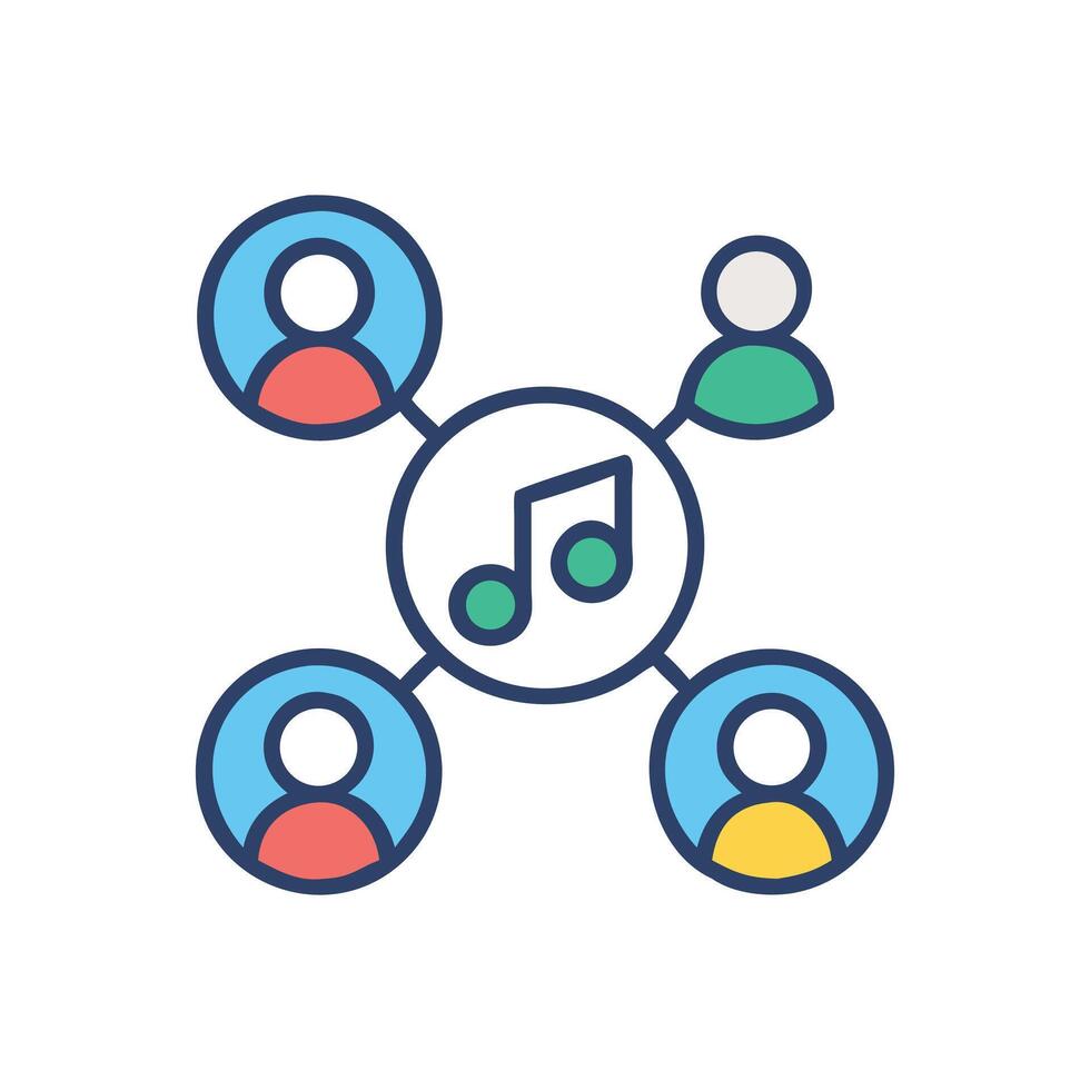 Music sharing platform for musicians and music enthusiasts vector