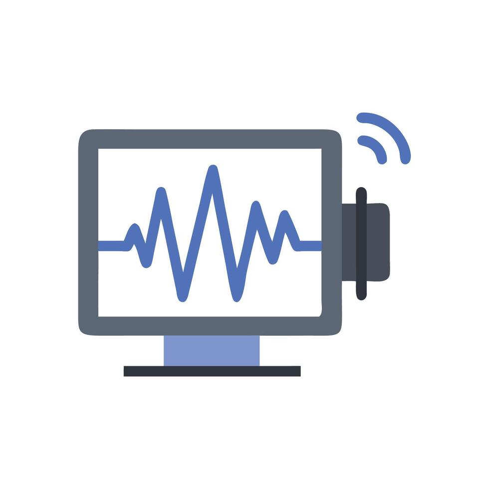 Wireless Data Analysis Monitor Displaying a Graph vector