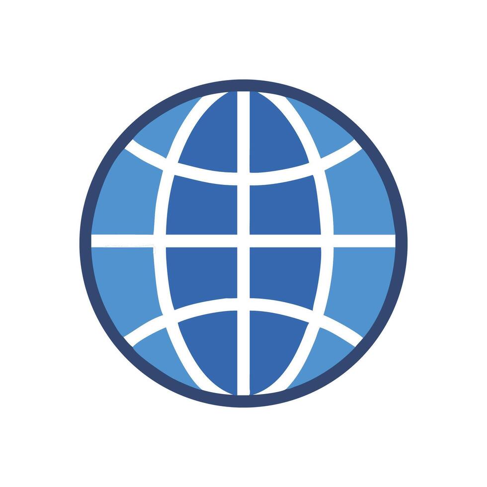 Blue globe icon illustration for digital and modern design vector