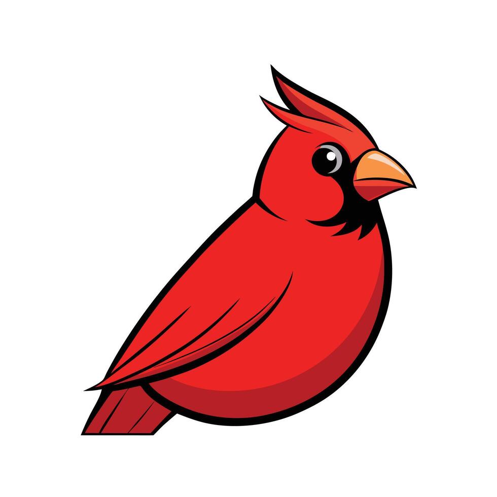 Cartoon cardinal bird illustration on white background vector