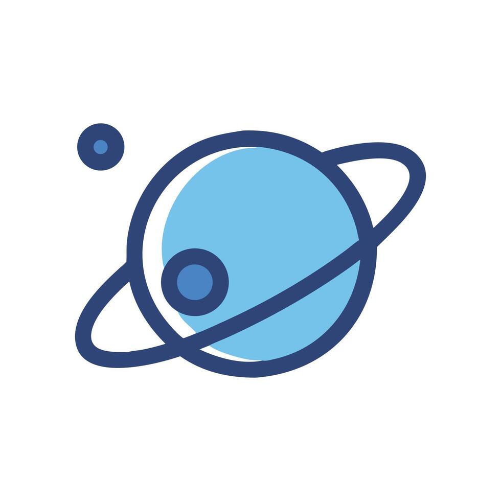 Planet Illustration with Rings in Space on Black Background vector