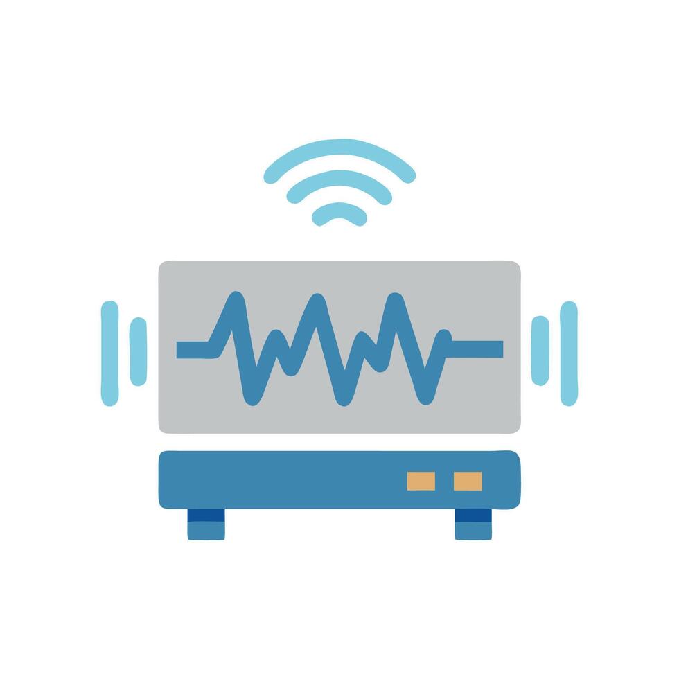 Wireless Cardiac Monitoring Device with Waveform on Screen vector