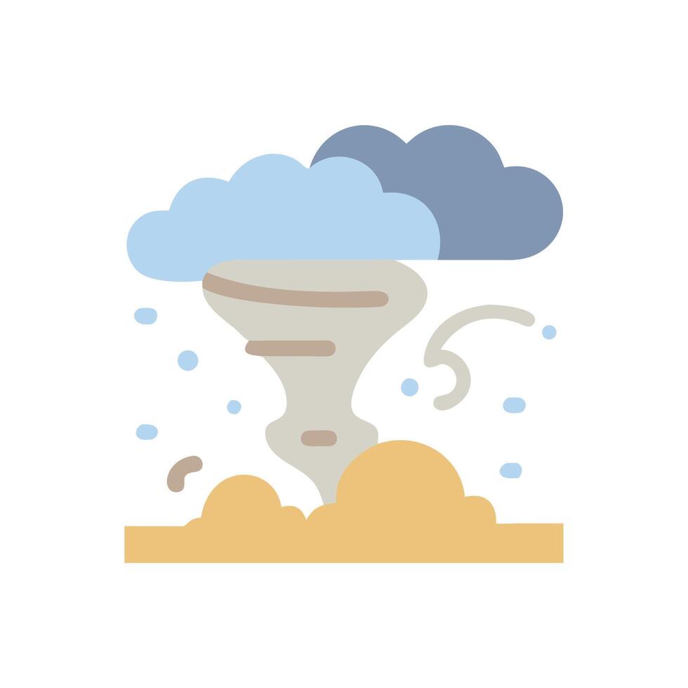 Tornado cartoon icon, natural disaster, storm, weather hazard vector