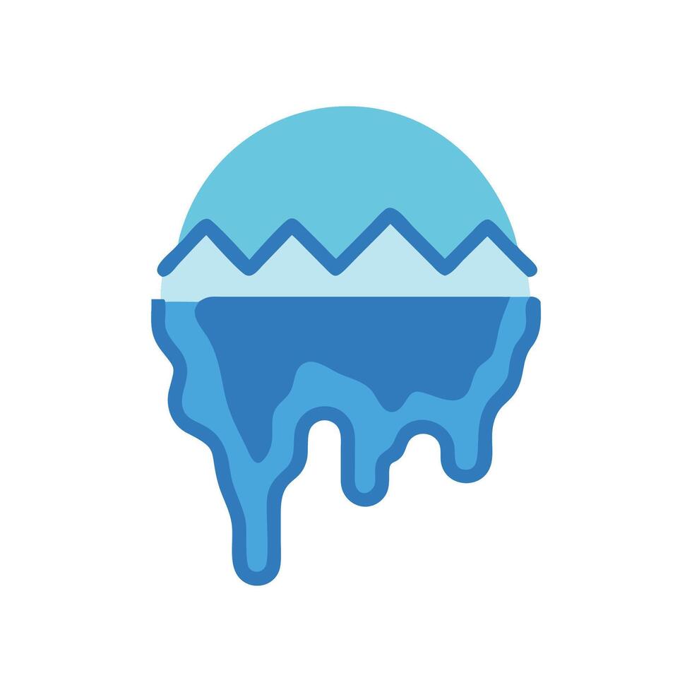 Melting iceberg illustration, global warming, and climate change concept vector