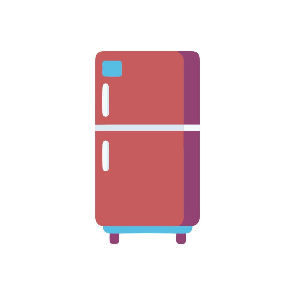 Stylized Red Refrigerator Illustration on Black Background vector