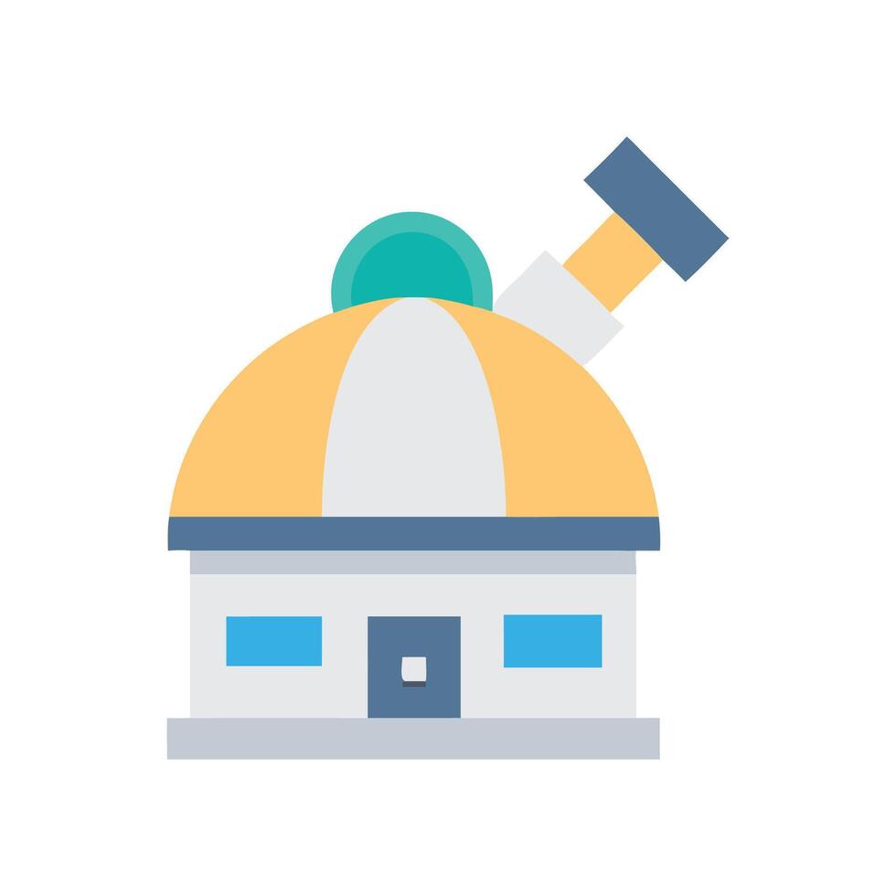 Astronomical observatory cartoon icon on black background illustration vector