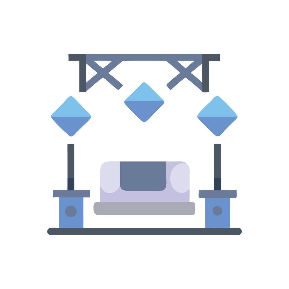 Stage with Lights and Seat Minimalist Icon vector