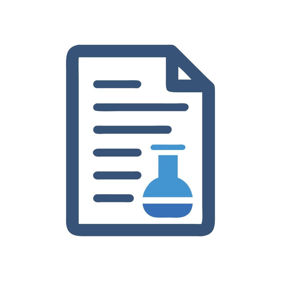Science Report Document Icon on White Paper vector