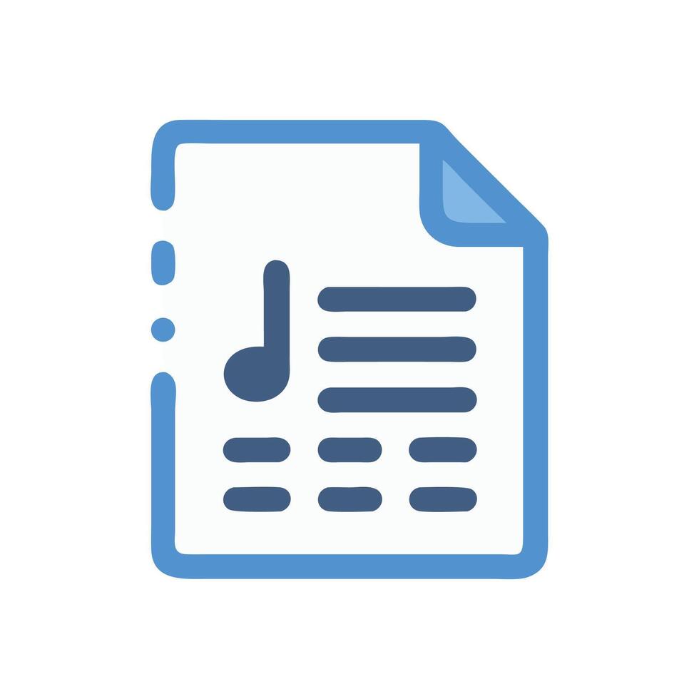 Sheet music icon music composition, melody, song, notes vector