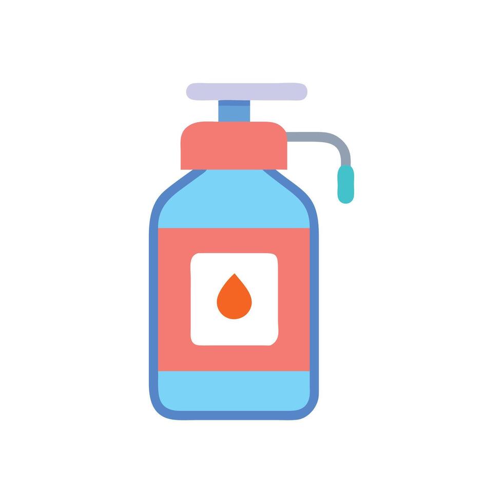 Sanitizer bottle with pump for hygiene and cleaning vector
