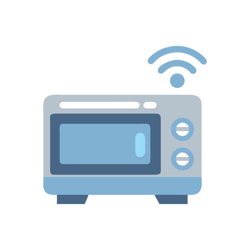 Smart Microwave Connected Home Technology Illustration vector