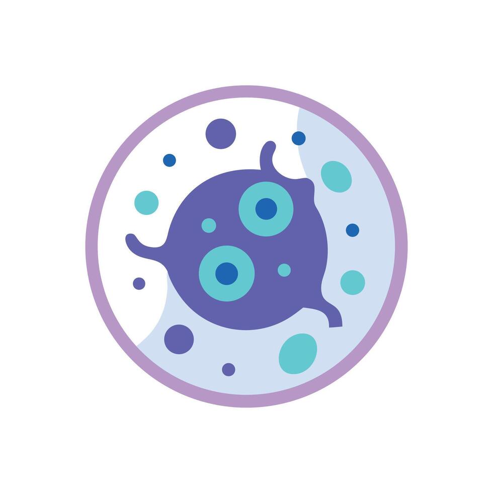 Cartoon Mast Cell or Basophil Microscopic View vector