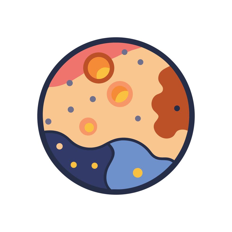 Cartoon planet illustration on black background space vector