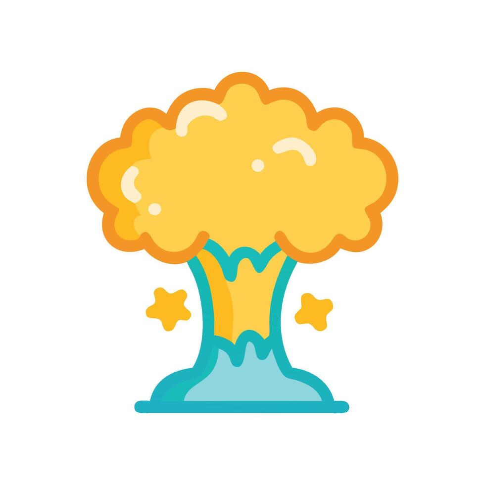Cartoon explosion with fire and smoke cloud illustration vector