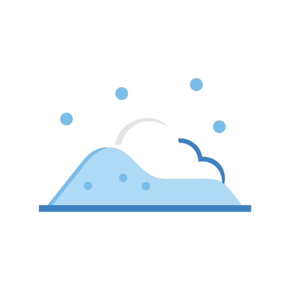 Winter snow mountain graphic with falling snow vector