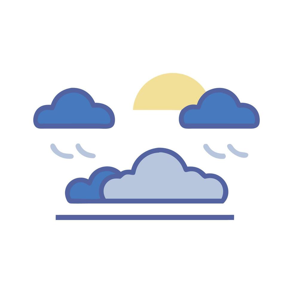 Rainy Day With Sun Icon with Black Background vector
