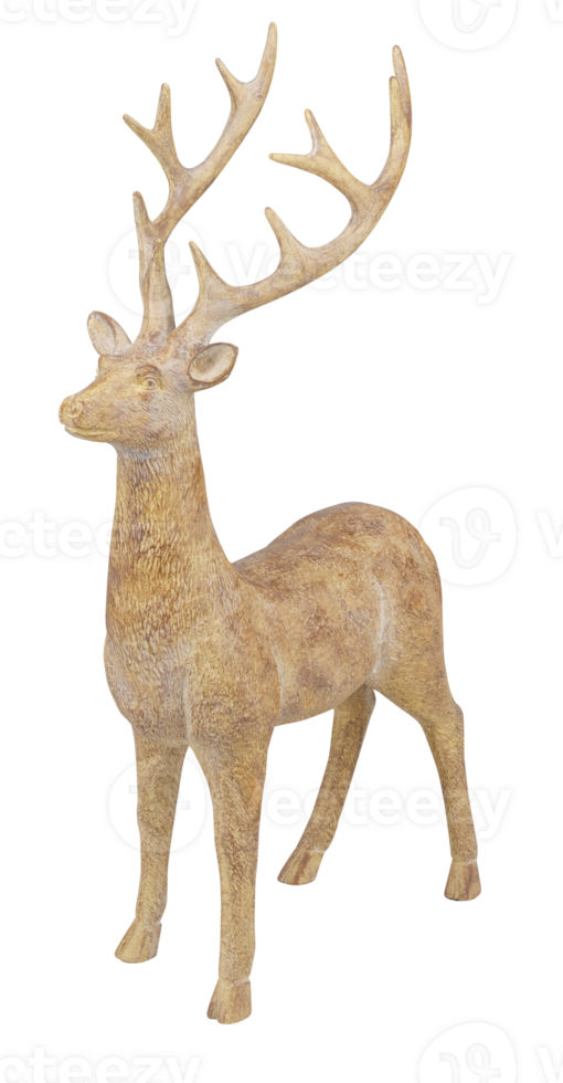Christmas reindeer standing pose cut out isolated transparent background png