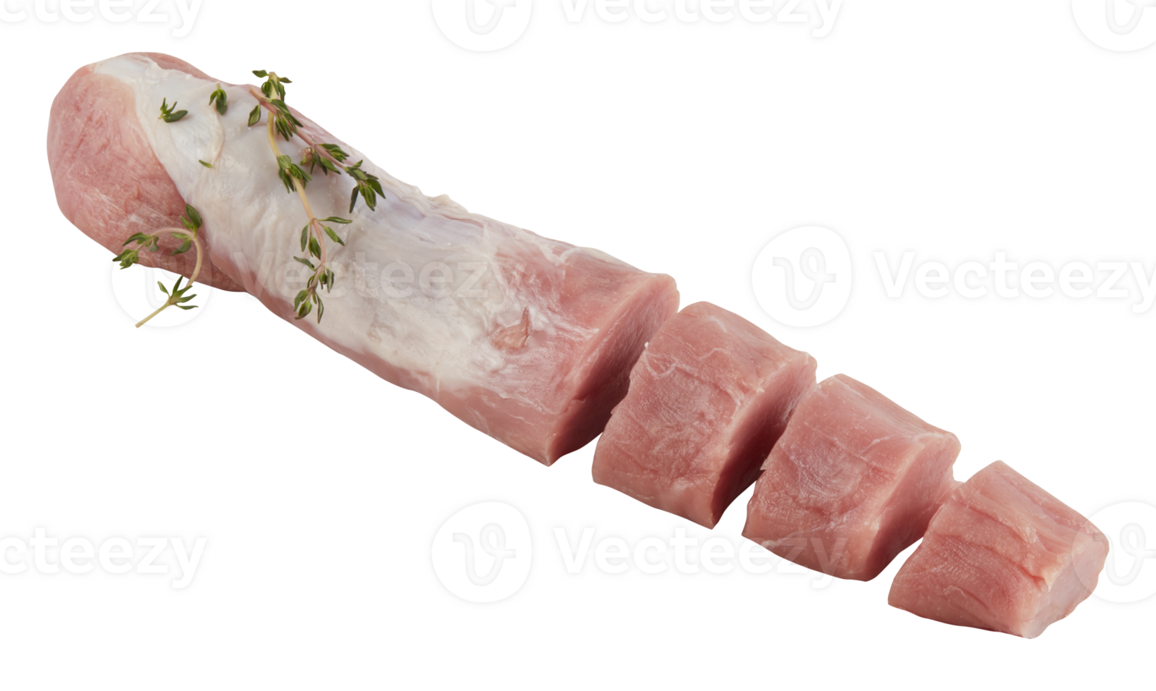 fresh parsley pork loin cut out isolated transparent background png