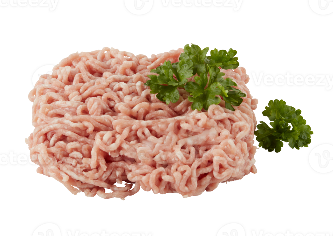 Minced pork in strip form cut out isolated transparent background png