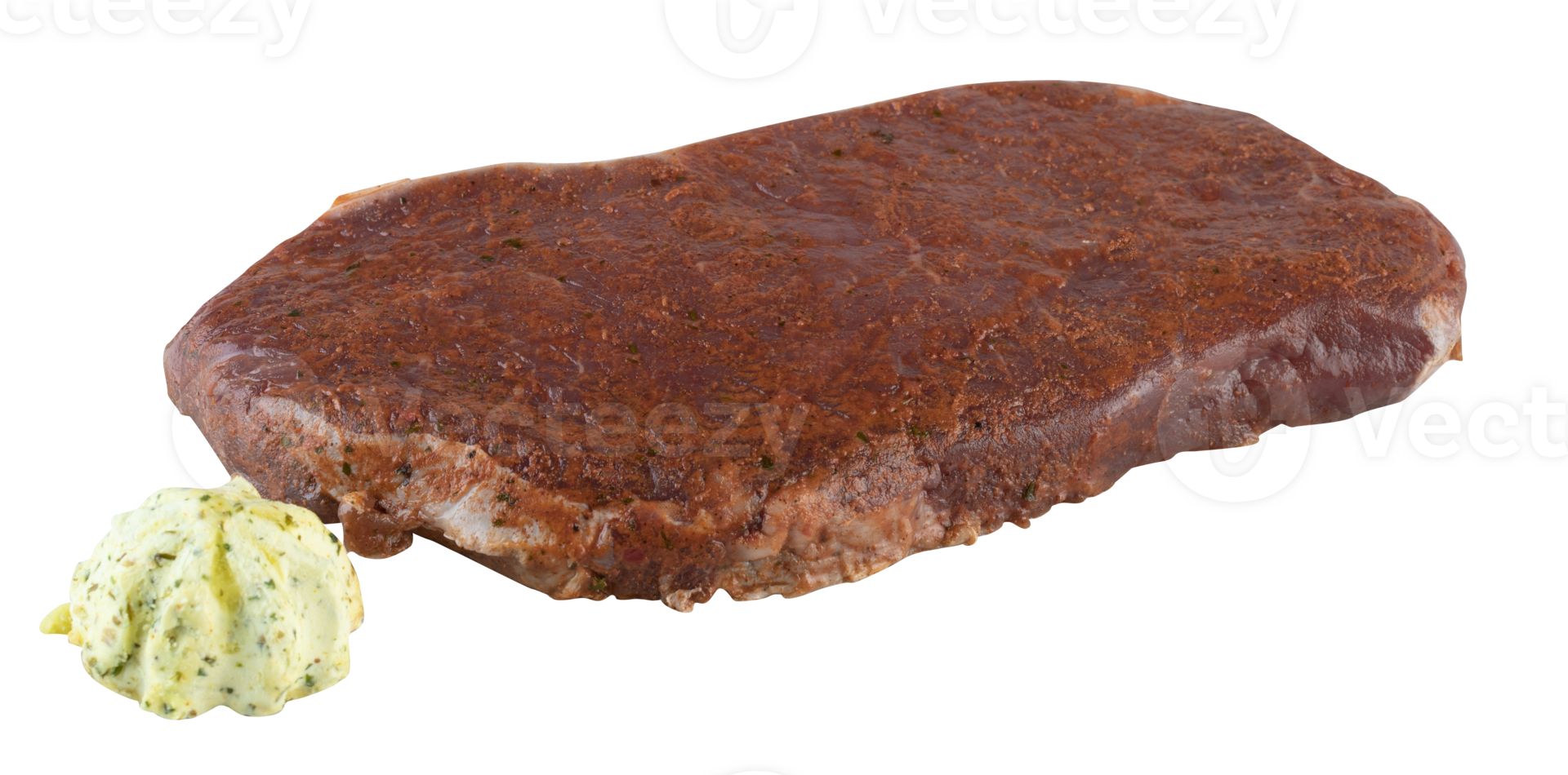Steak with Wasabi Butter cut out isolated transparent background png