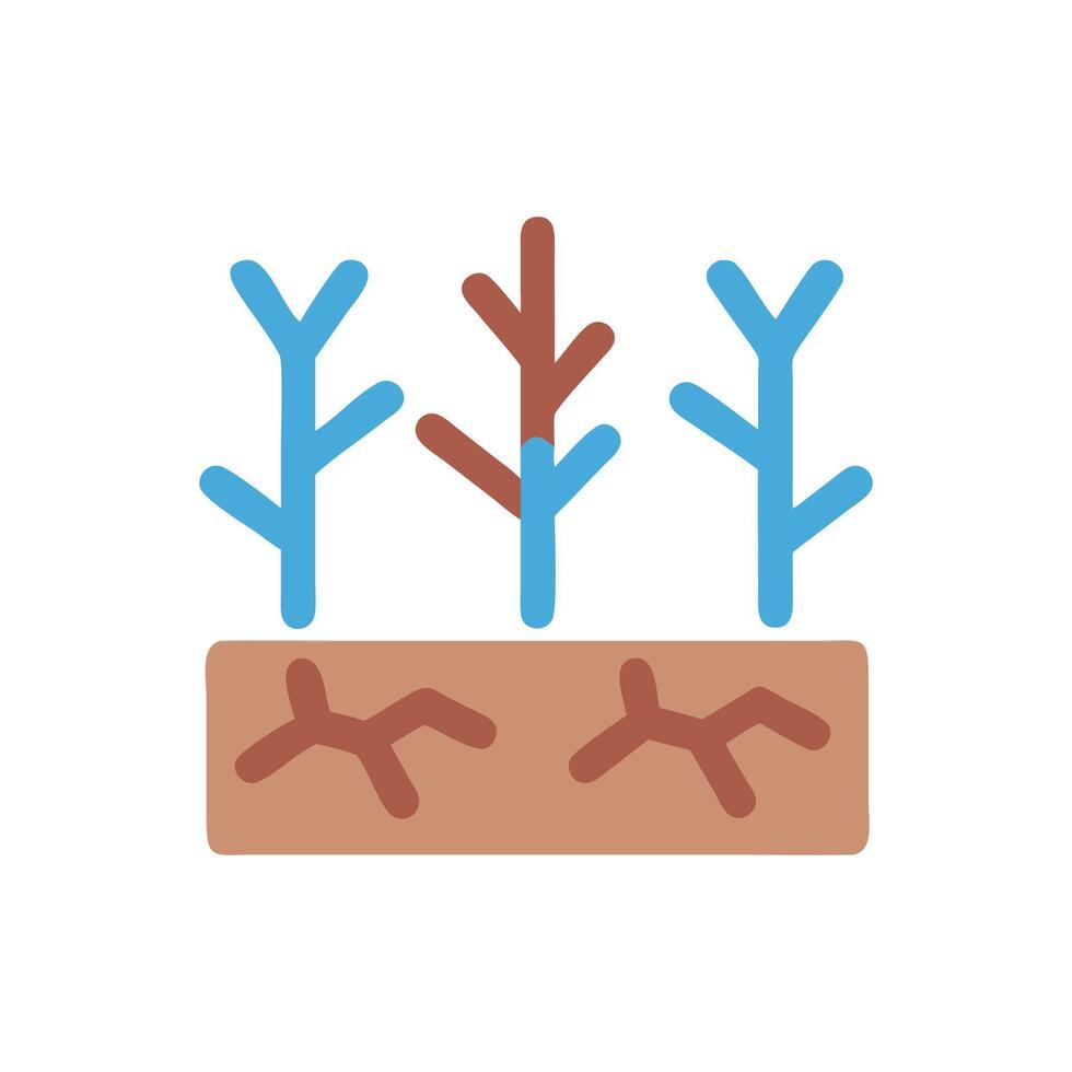Drought Affected Plants Icon, Climate Change Concept Illustration vector