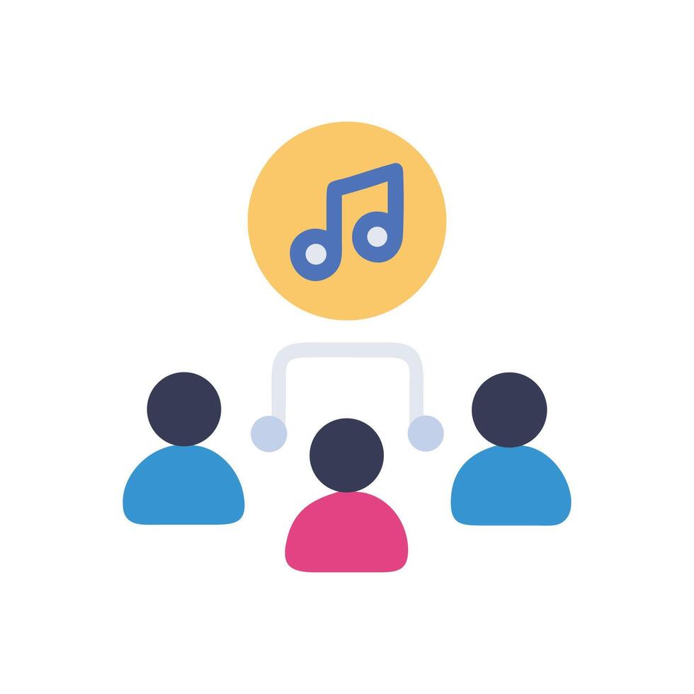 Music collaboration, event, or community listening icon graphic vector