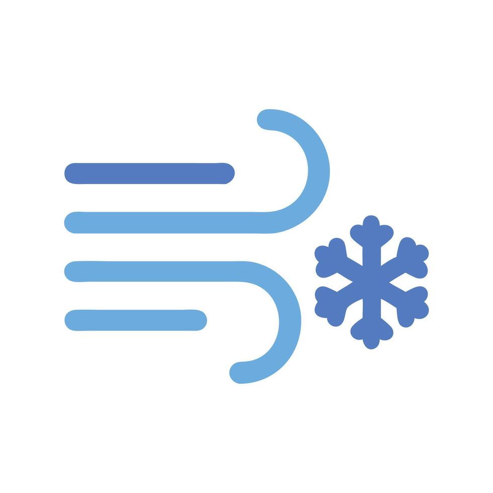 Cold weather icon wind and snowflake on black vector