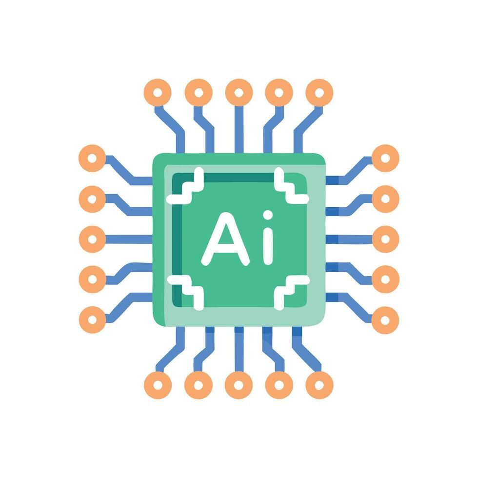 Artificial intelligence chip futuristic technology concept design vector