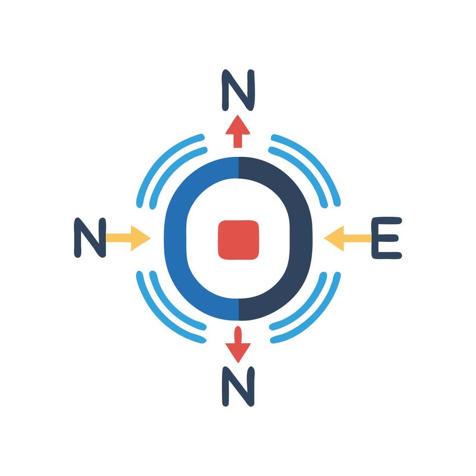 Modern Minimalist Compass Icon Illustration on Black Background vector