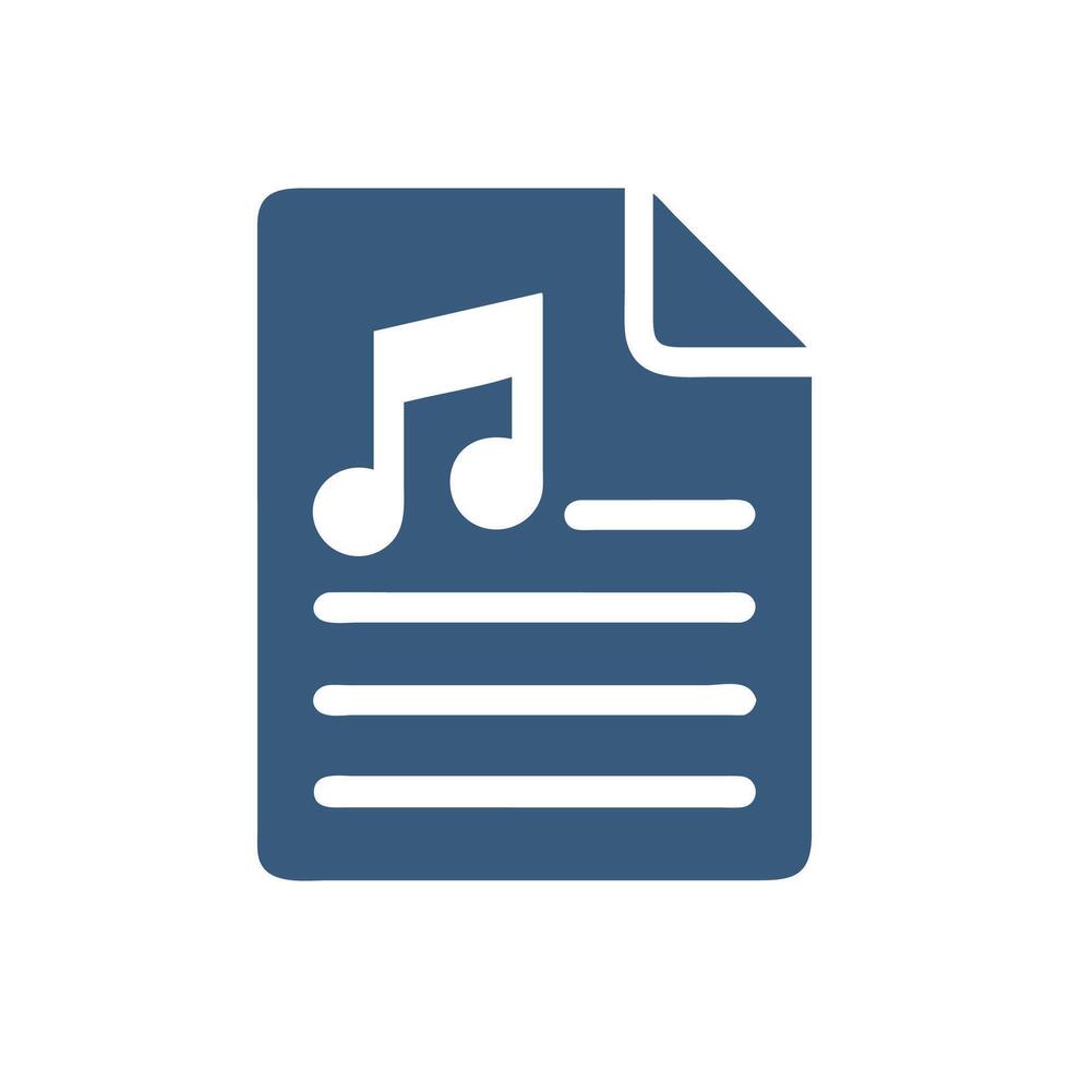 Music sheet document icon symbol for audio file vector