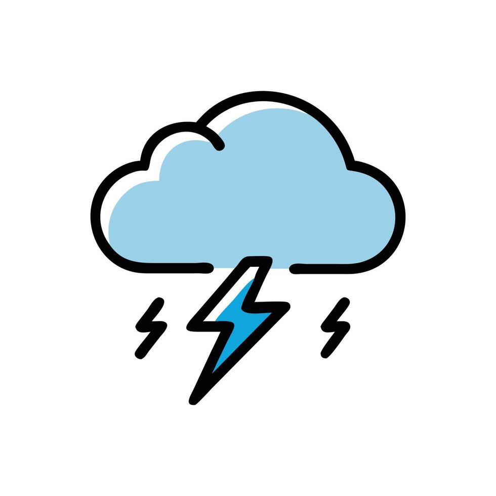 Cartoon Thunderstorm with Cloud and Lightning Illustration vector