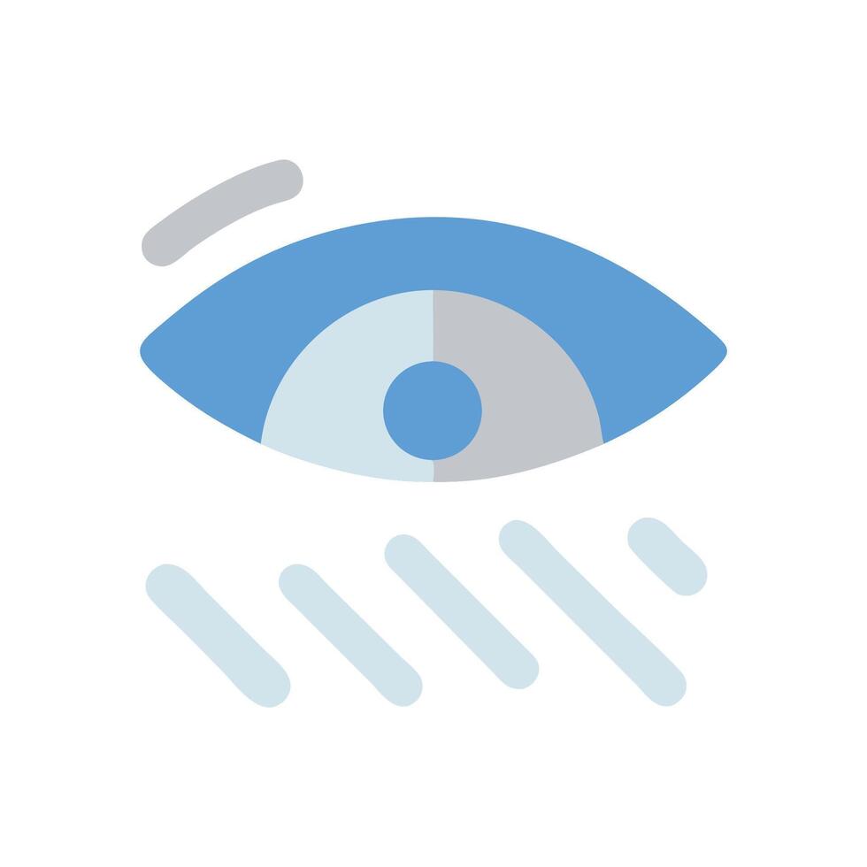 Stylized Eye with Rain Illustration on Black Background vector