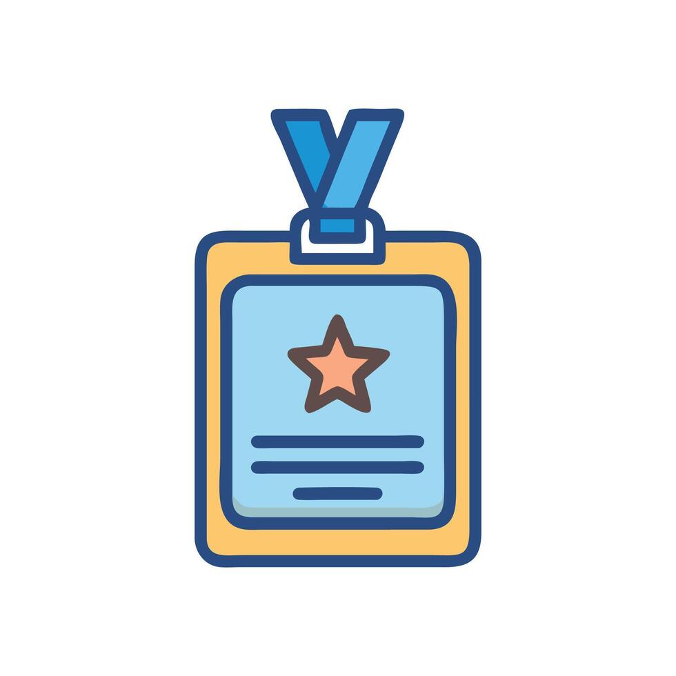 Employee of the Month Badge with Ribbon Icon vector